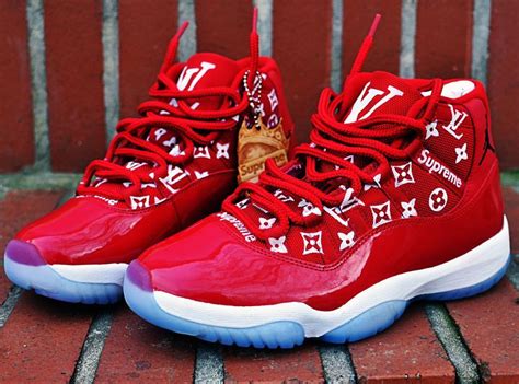 jordan 11 lv supreme|Supreme x Louis Vuitton Sport Sneaker 'Monogram Red'.